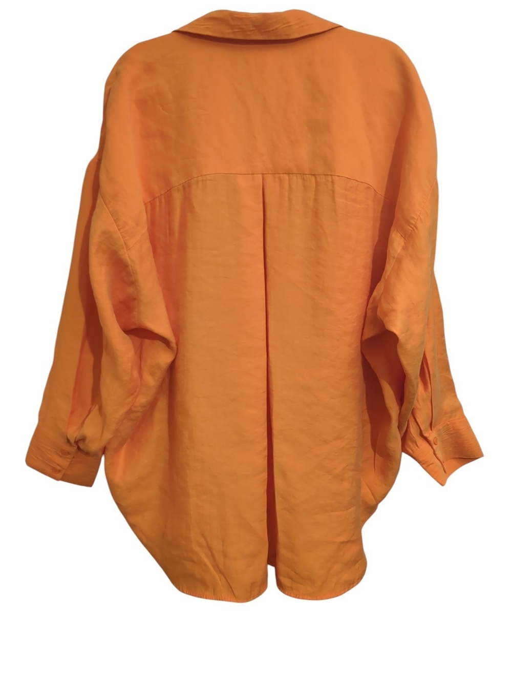 Anthropologie Maeve Tangerine Oversized Button Down Utility Shirt L Dopamine - Picture 4 of 8